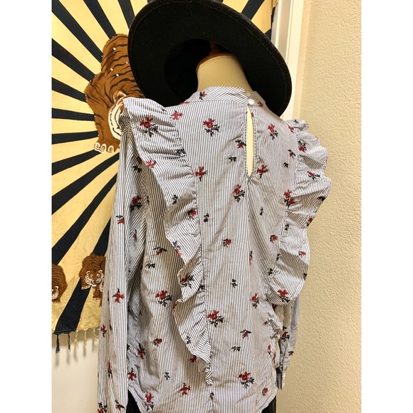 🌈Stylish flower & stripes top - Picture 6 of 6